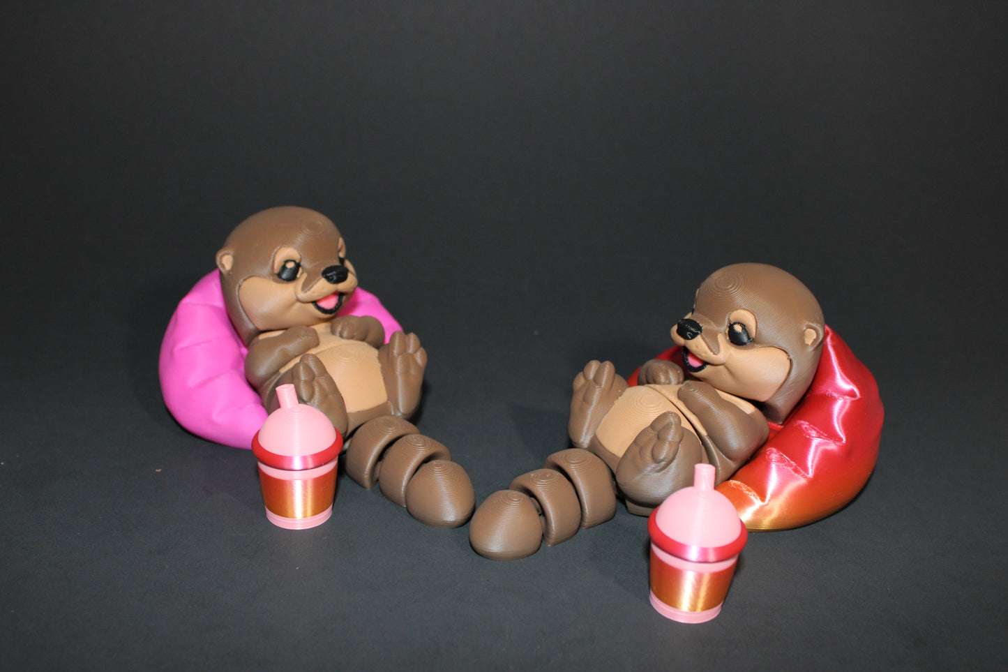 Floaty Baby Otter 3D Printed Articulated Flexi Fidget Figurine - Wonderland 3D Printing