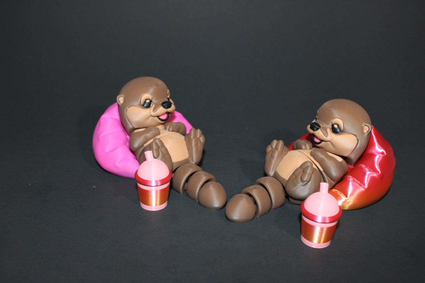 Floaty Baby Otter 3D Printed Articulated Flexi Fidget Figurine - Wonderland 3D Printing