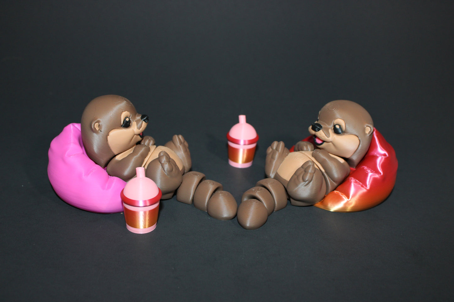 Floaty Baby Otter 3D Printed Articulated Flexi Fidget Figurine - Wonderland 3D Printing