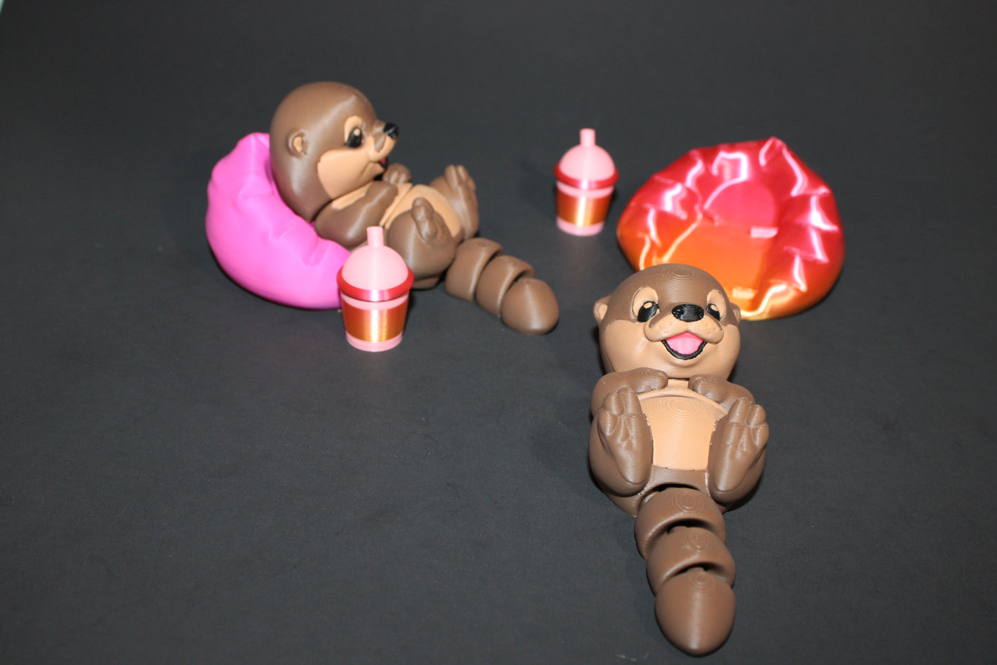 Floaty Baby Otter 3D Printed Articulated Flexi Fidget Figurine - Wonderland 3D Printing