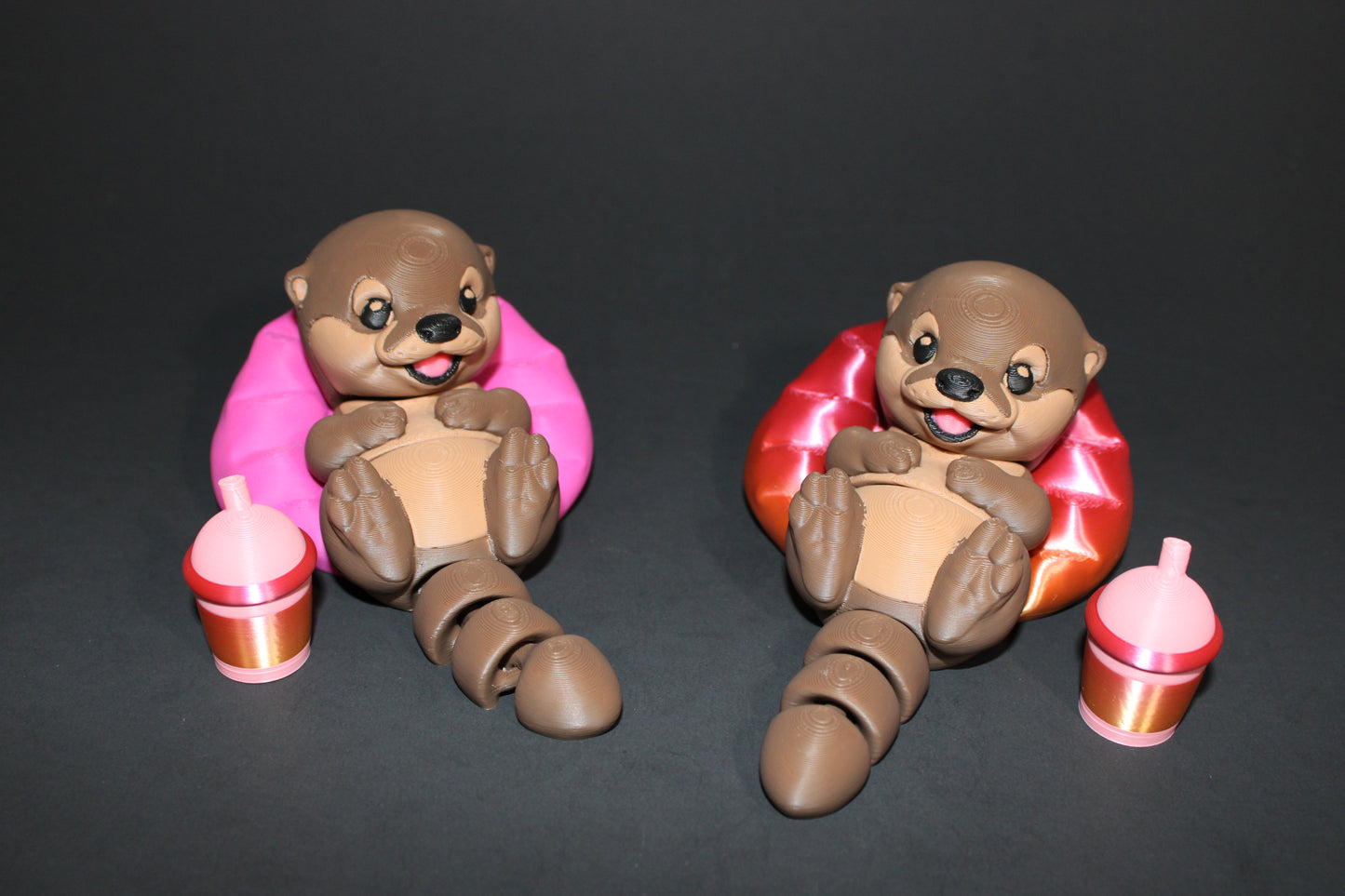 Floaty Baby Otter 3D Printed Articulated Flexi Fidget Figurine - Wonderland 3D Printing
