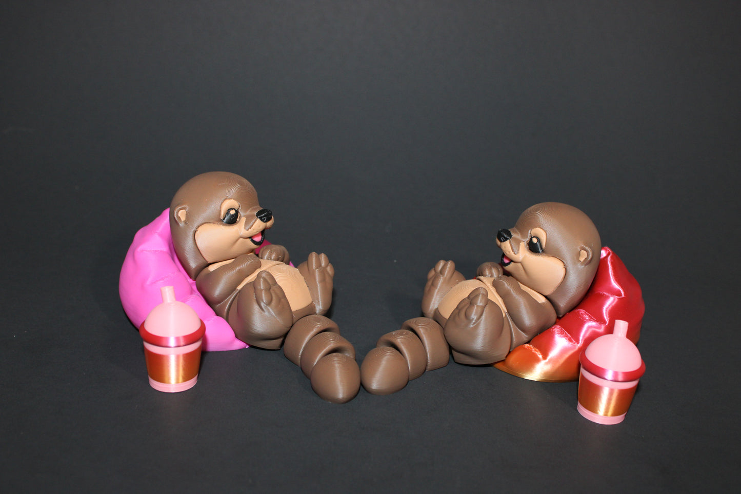 Floaty Baby Otter 3D Printed Articulated Flexi Fidget Figurine - Wonderland 3D Printing