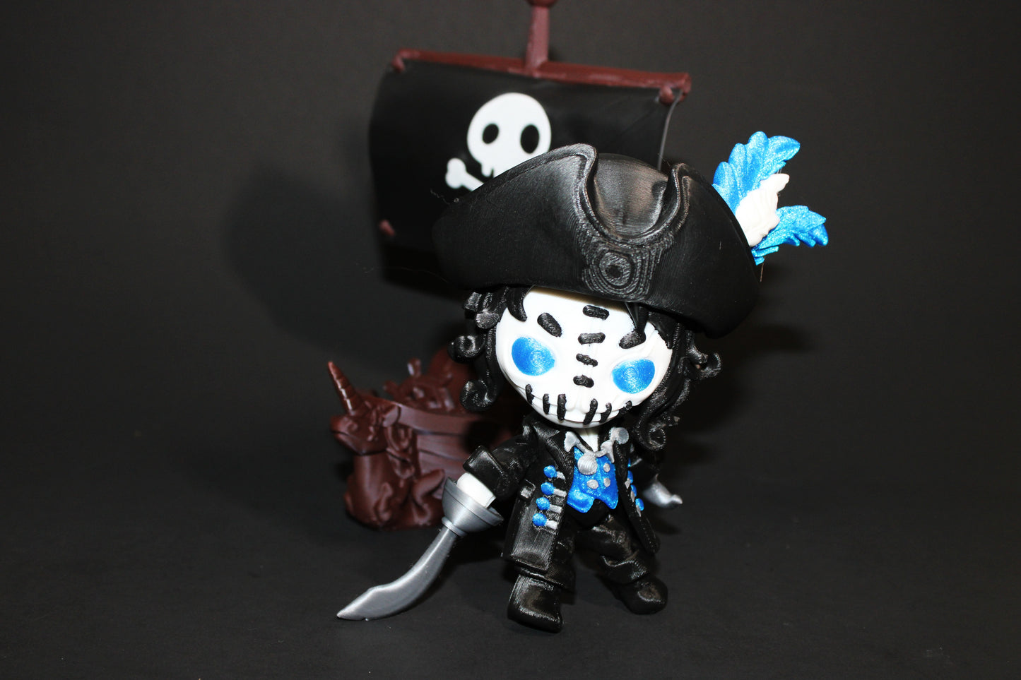 Twisty Pirate Captain and Ship- Flexi Fidget Toy Set:3D Printed - Wonderland 3D Printing
