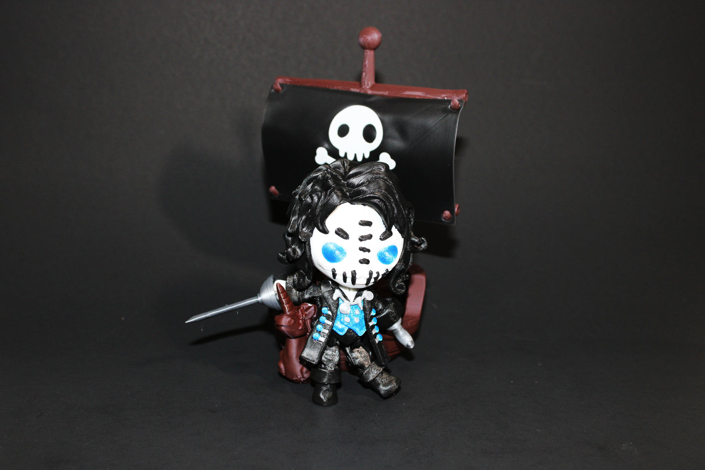 Twisty Pirate Captain and Ship- Flexi Fidget Toy Set:3D Printed - Wonderland 3D Printing