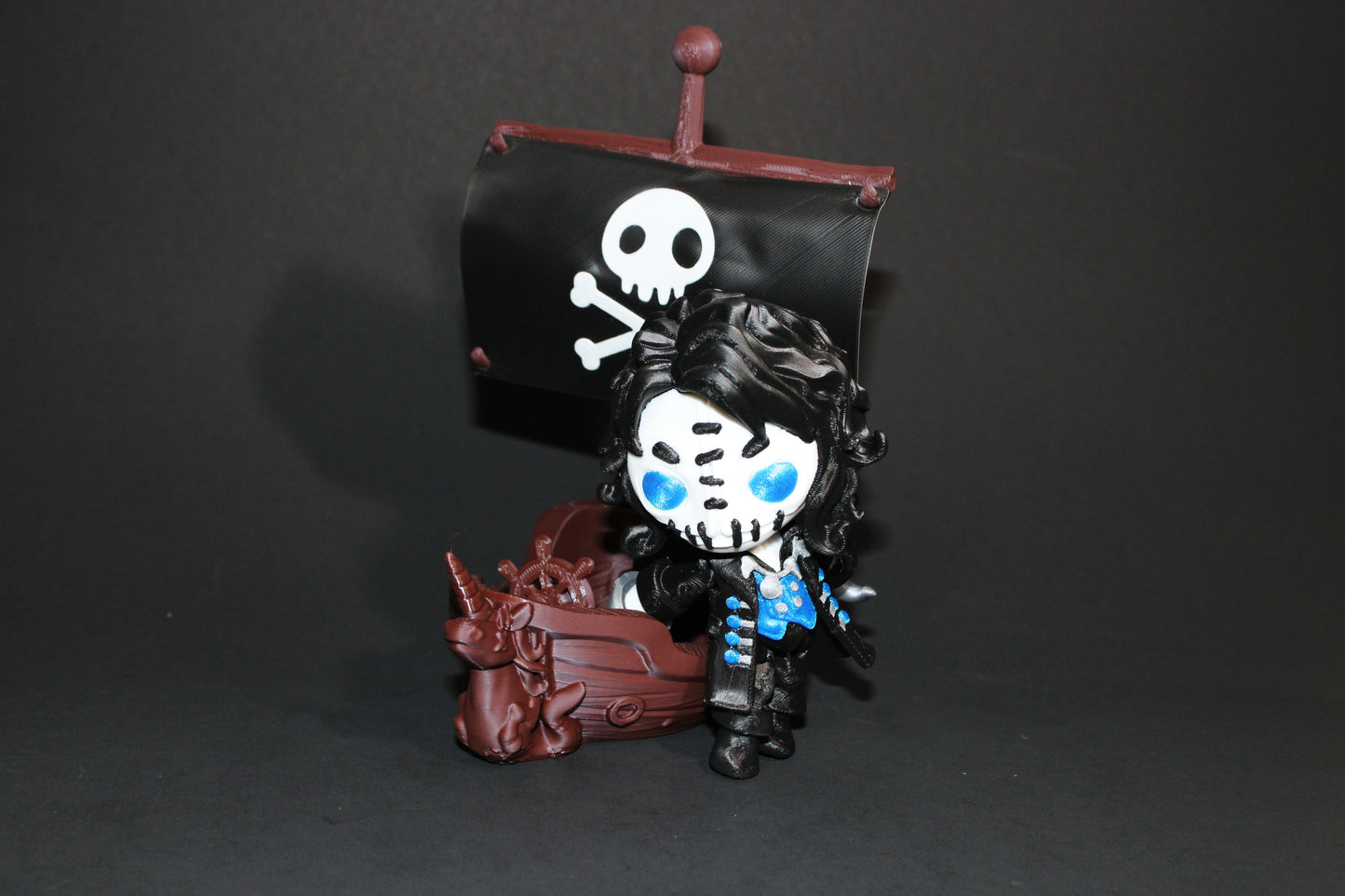 Twisty Pirate Captain and Ship- Flexi Fidget Toy Set:3D Printed - Wonderland 3D Printing