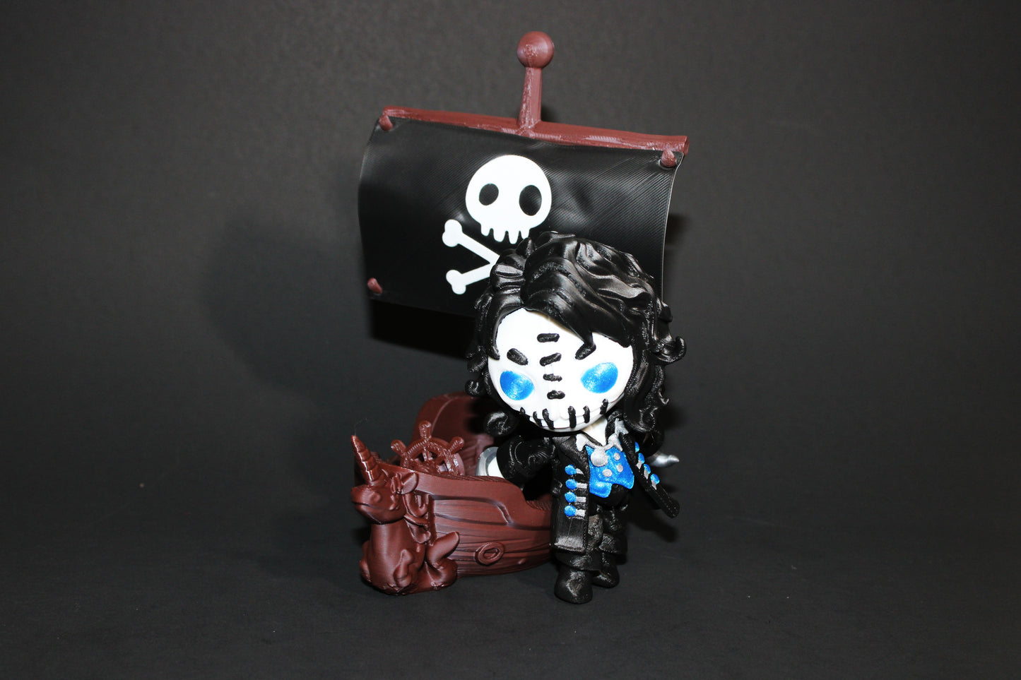 Twisty Pirate Captain and Ship- Flexi Fidget Toy Set:3D Printed - Wonderland 3D Printing