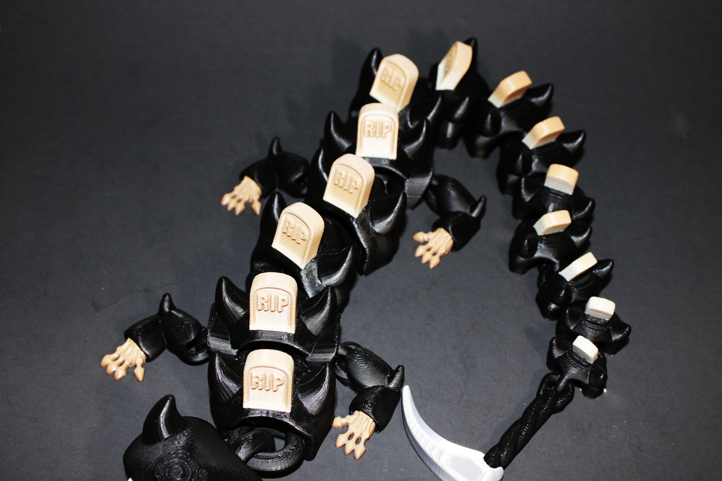 Grim Reaper Dragon 18.5" Long 3D Printed Articulated Figurine - Wonderland 3D Printing