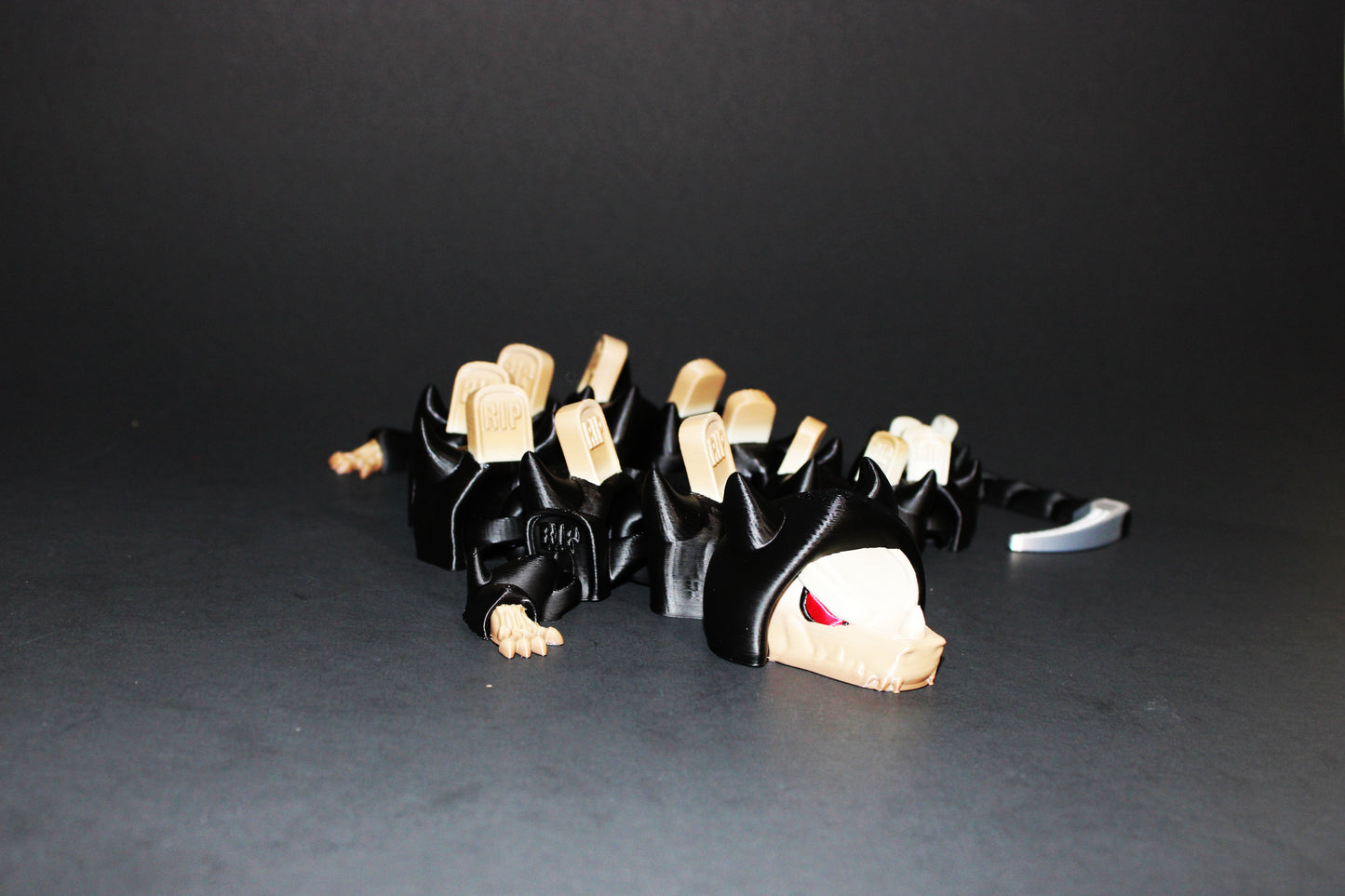 Grim Reaper Dragon 18.5" Long 3D Printed Articulated Figurine - Wonderland 3D Printing