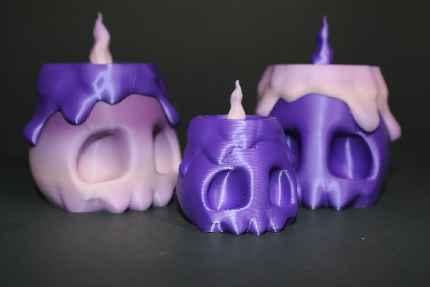 3D Printed Clicker Skull Candle - Wonderland 3D Printing