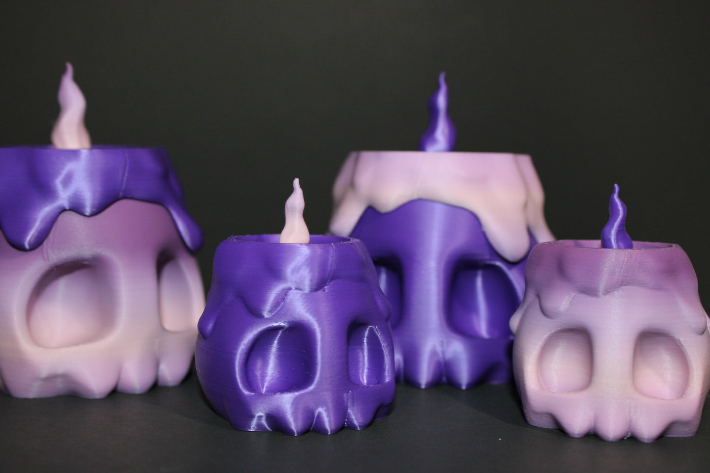 3D Printed Clicker Skull Candle - Wonderland 3D Printing