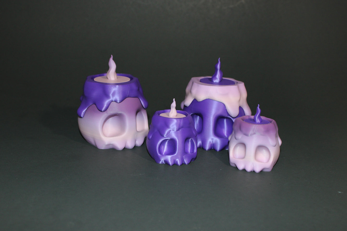 3D Printed Clicker Skull Candle - Wonderland 3D Printing