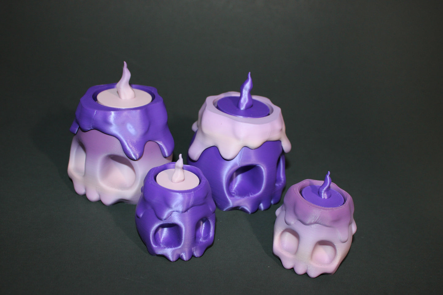 3D Printed Clicker Skull Candle - Wonderland 3D Printing