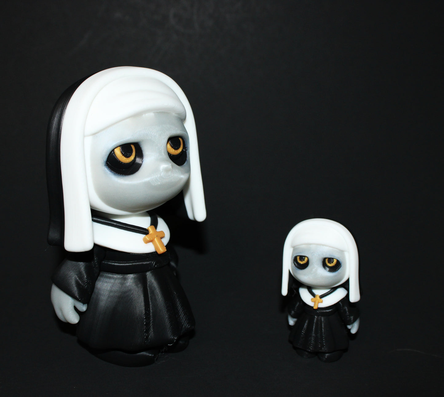 Nun 3d printed Articulated Figurines-Face Glows in the Dark - Wonderland 3D Printing