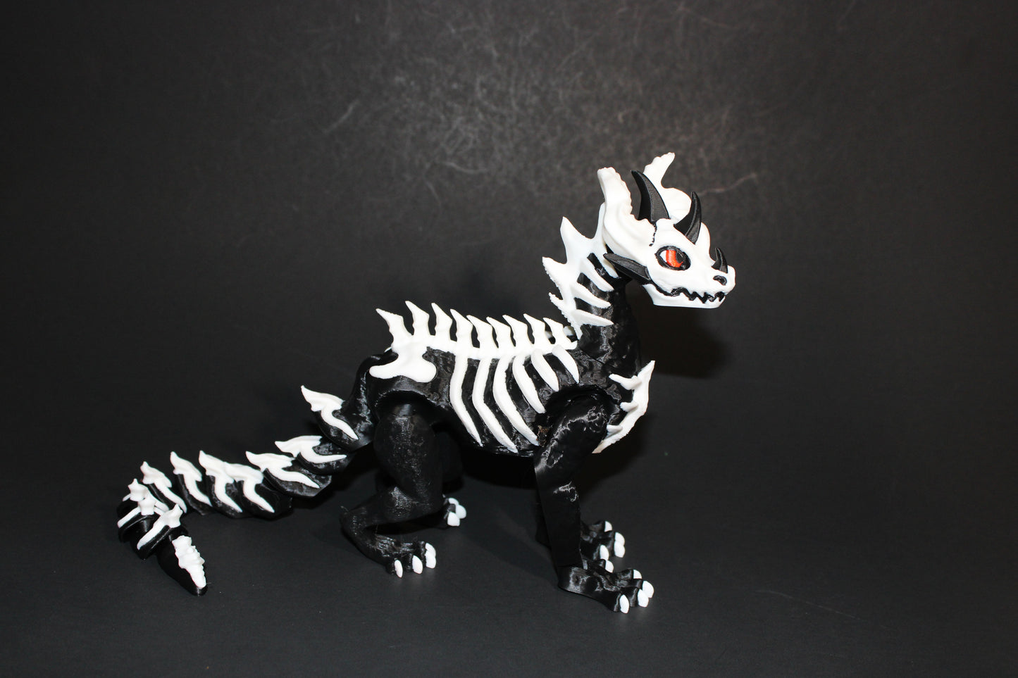 Skelly Dragon 3D Printed Articulated Flexi Figurine 12 inches long - Wonderland 3D Printing