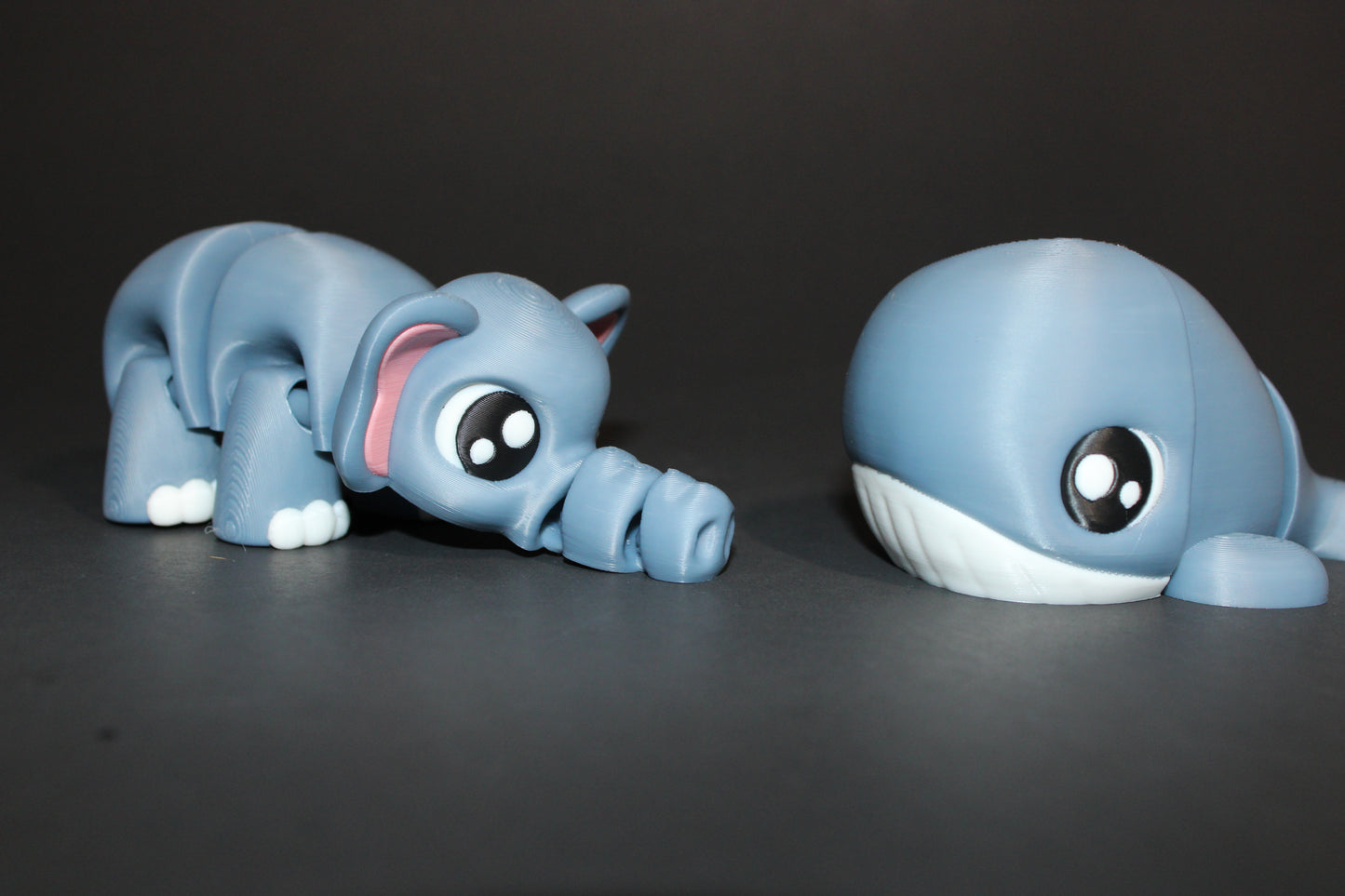 3D Printed Articulated Whale or Elephant Flexi Fidget Toy