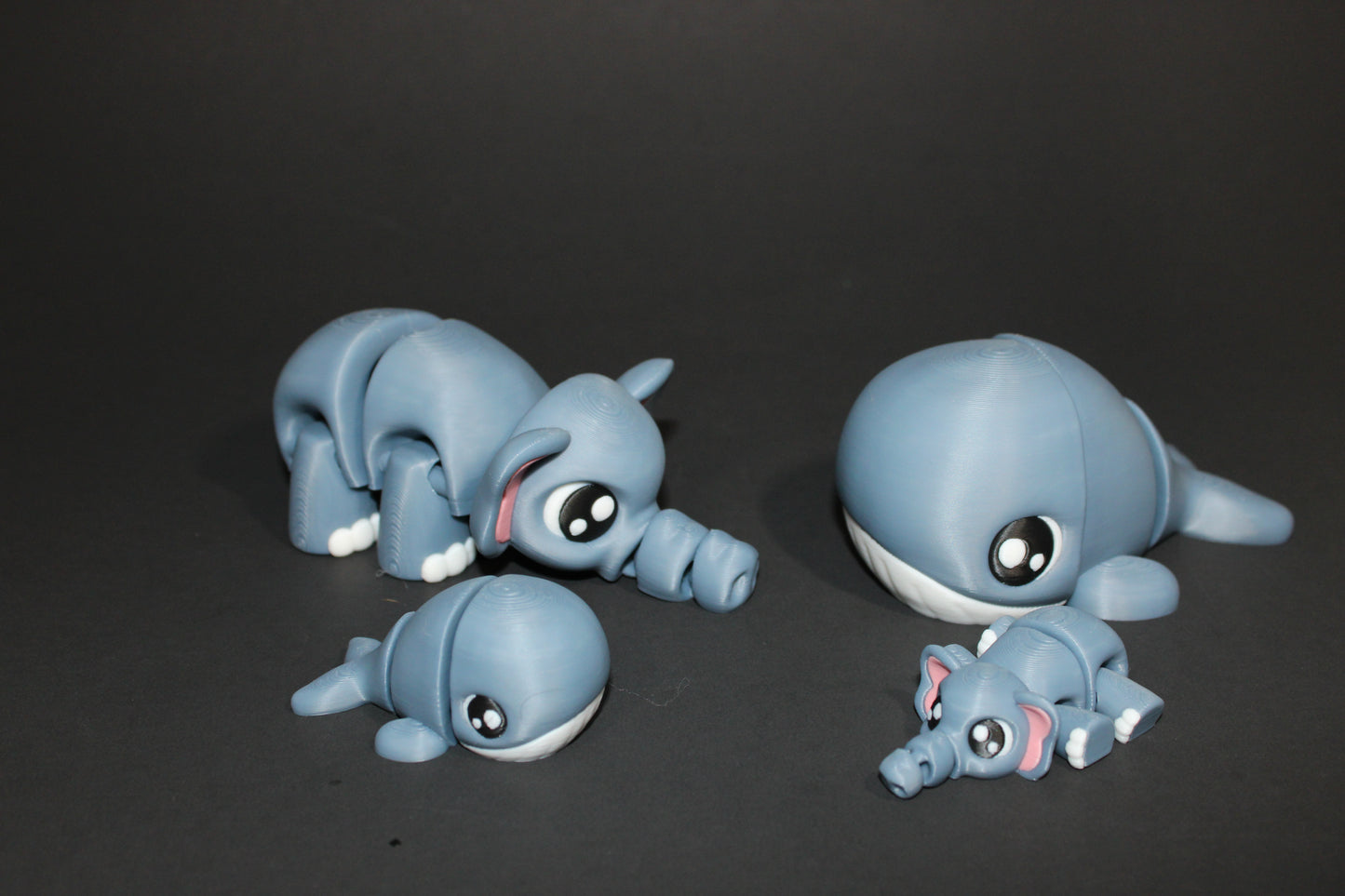 3D Printed Articulated Whale or Elephant Flexi Fidget Toy