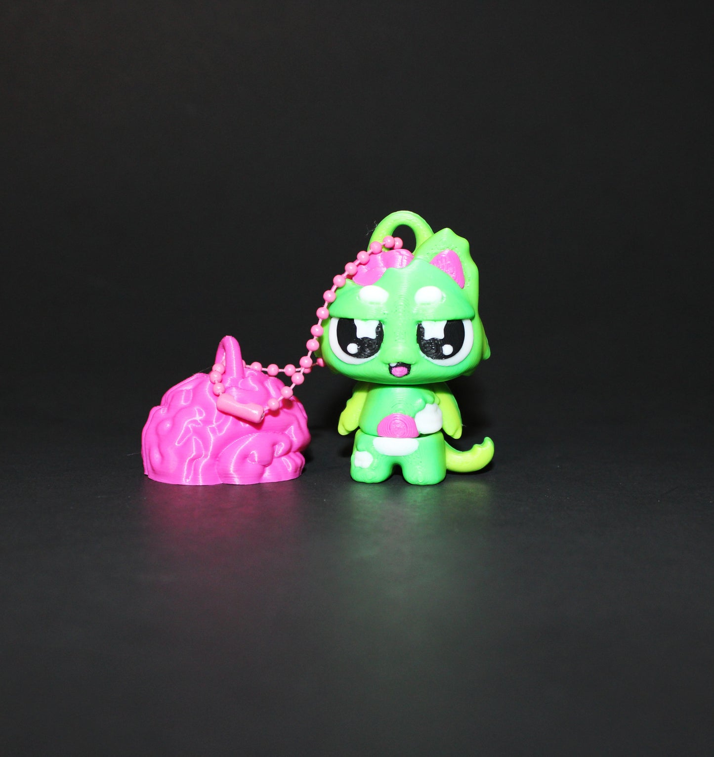 3D Printed Flexi Zombie with Zombie Kitty in Graveyard-Brain Included - Wonderland 3D Printing
