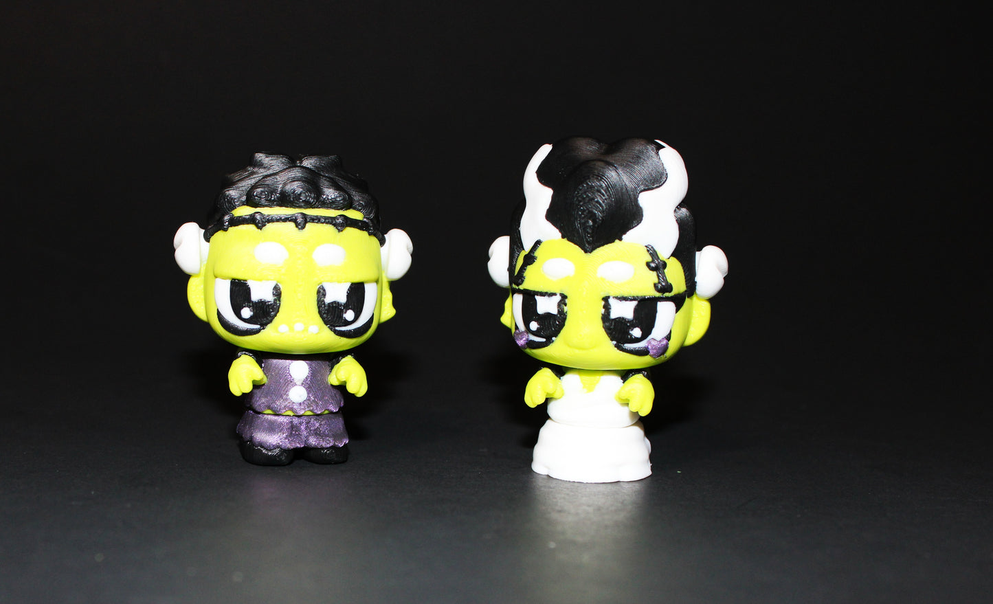 3D Printed Flexi Frankenstein and Bride with Heart Container - Wonderland 3D Printing