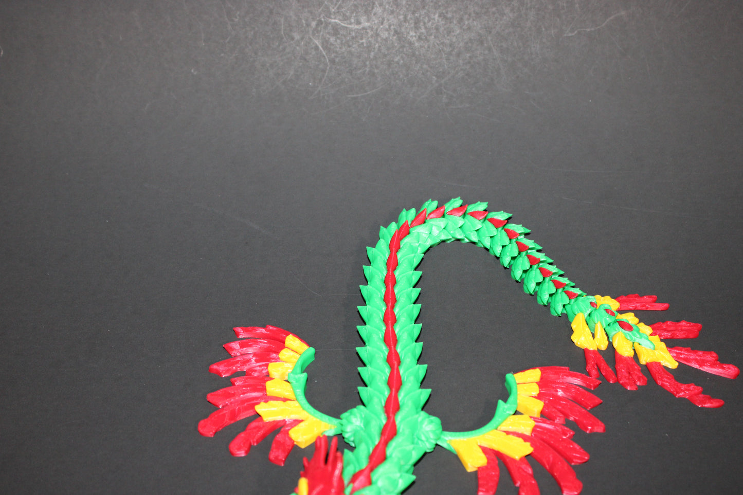 3D Printed Aztec Quetzalcoatl Dragon: Articulated Fidget Toy 14.5" Long - Wonderland 3D Printing