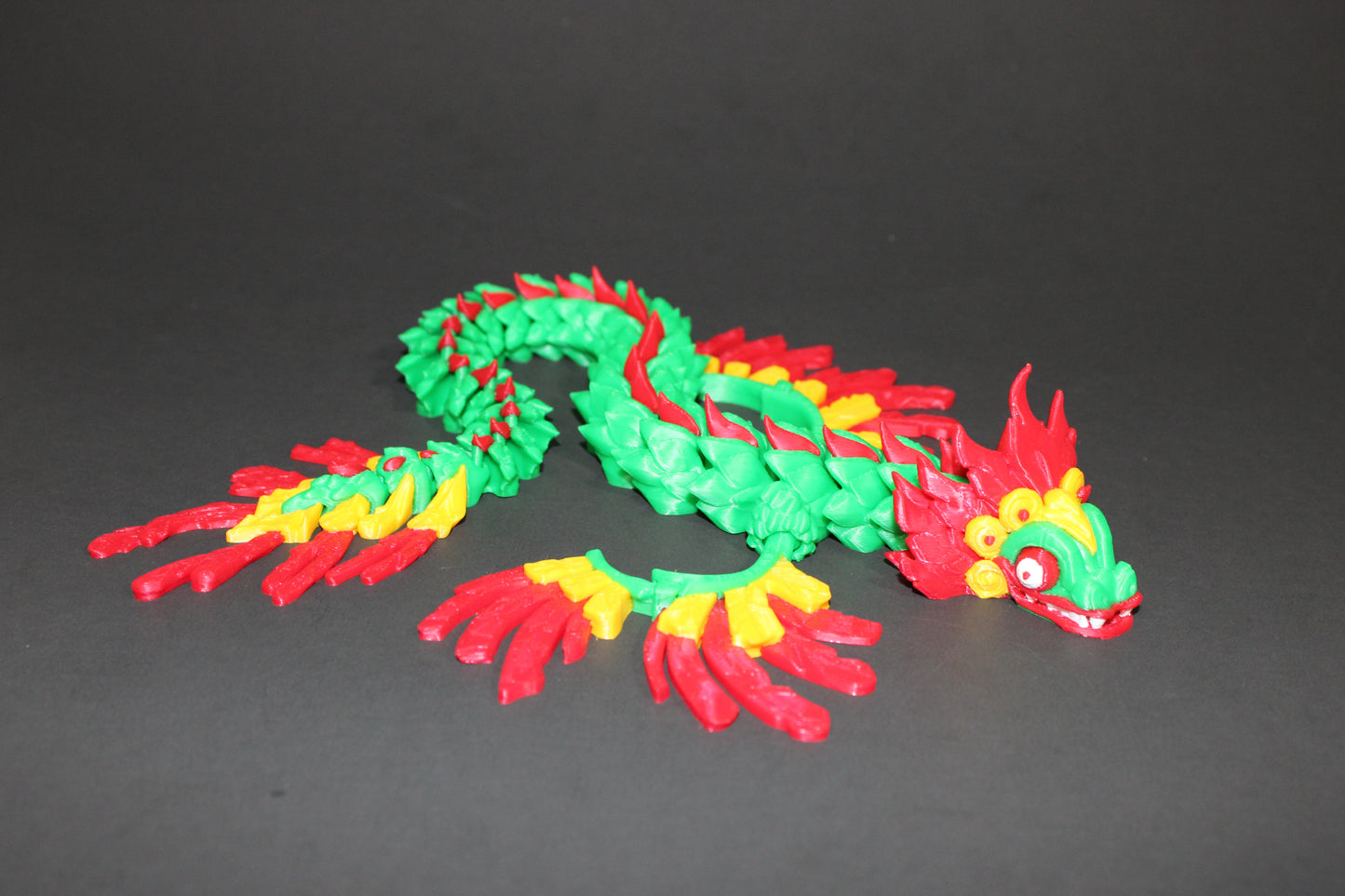 3D Printed Aztec Quetzalcoatl Dragon: Articulated Fidget Toy 14.5" Long - Wonderland 3D Printing