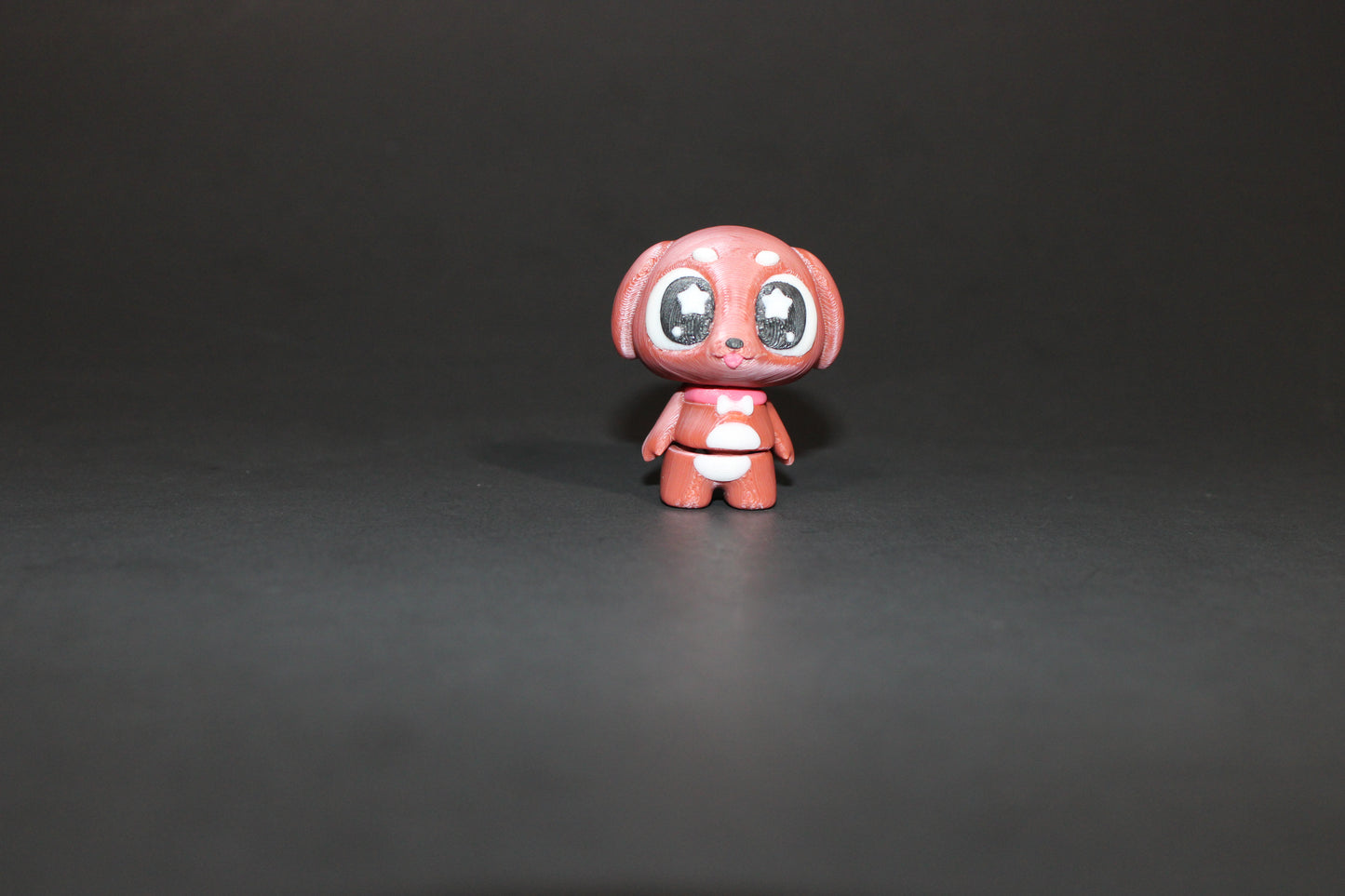 3D-printed Flexi Cute Puppy with Dog Bed 1.75" Tall - Wonderland 3D Printing