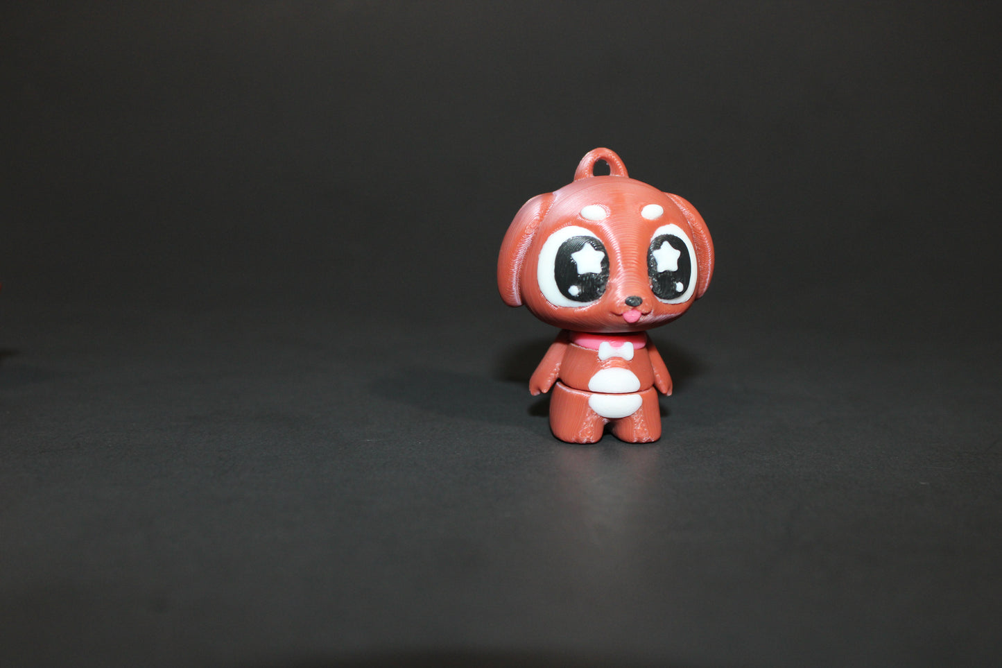 3D-printed Flexi Cute Puppy with Dog Bed 1.75" Tall - Wonderland 3D Printing