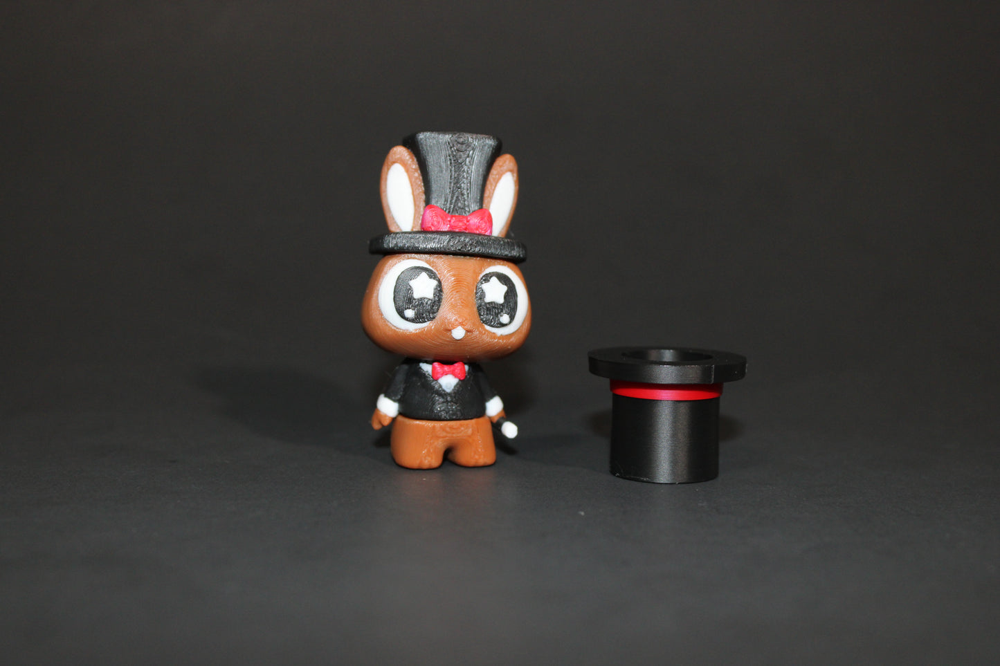 3D Printed Flexi Magician Bunny with Hat or Wizard Bunny 2.5" tall