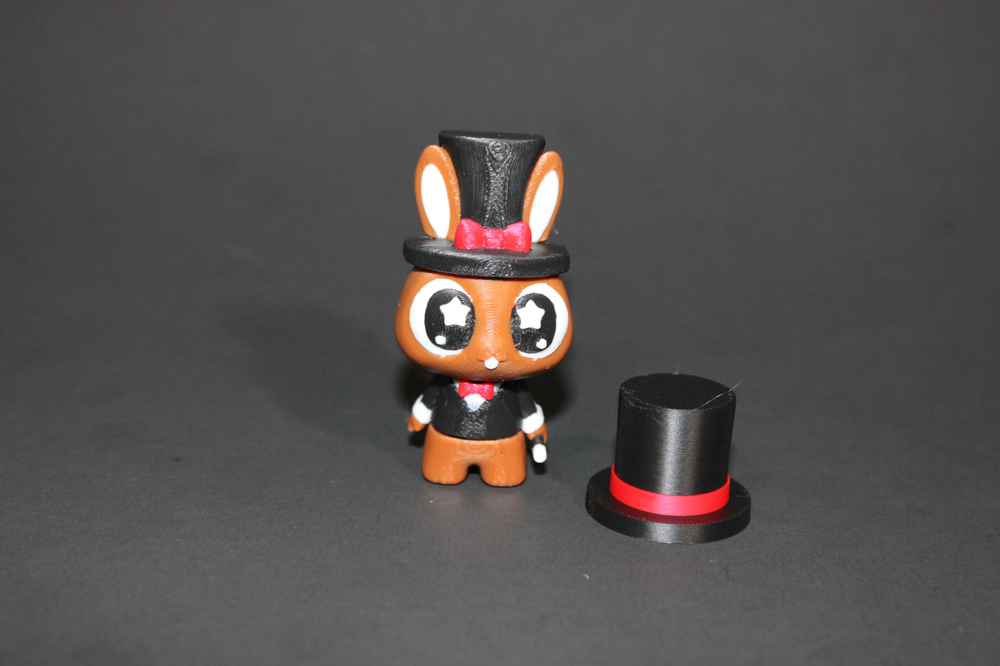 3D Printed Flexi Magician Bunny with Hat or Wizard Bunny 2.5" tall