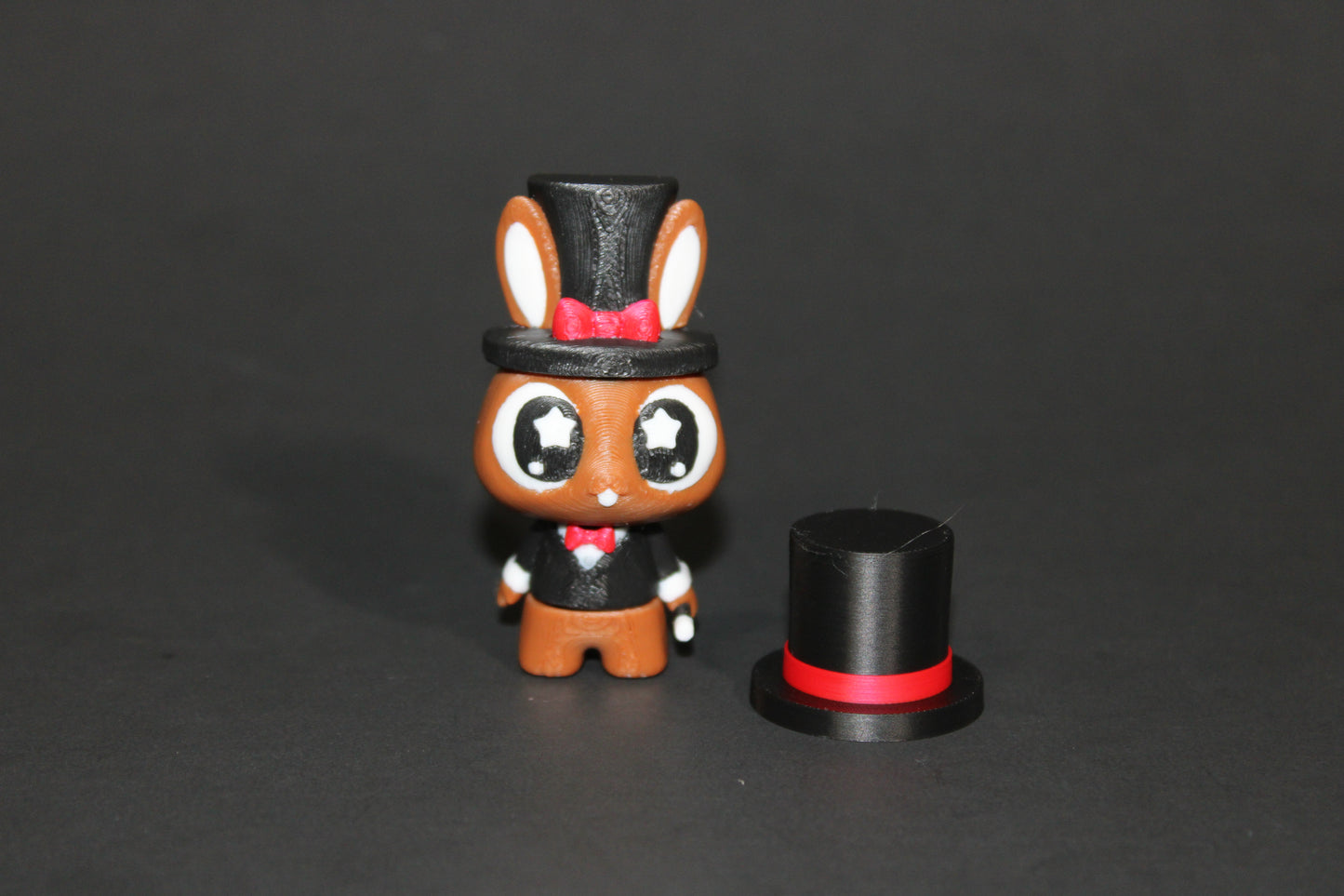 3D Printed Flexi Magician Bunny with Hat or Wizard Bunny 2.5" tall