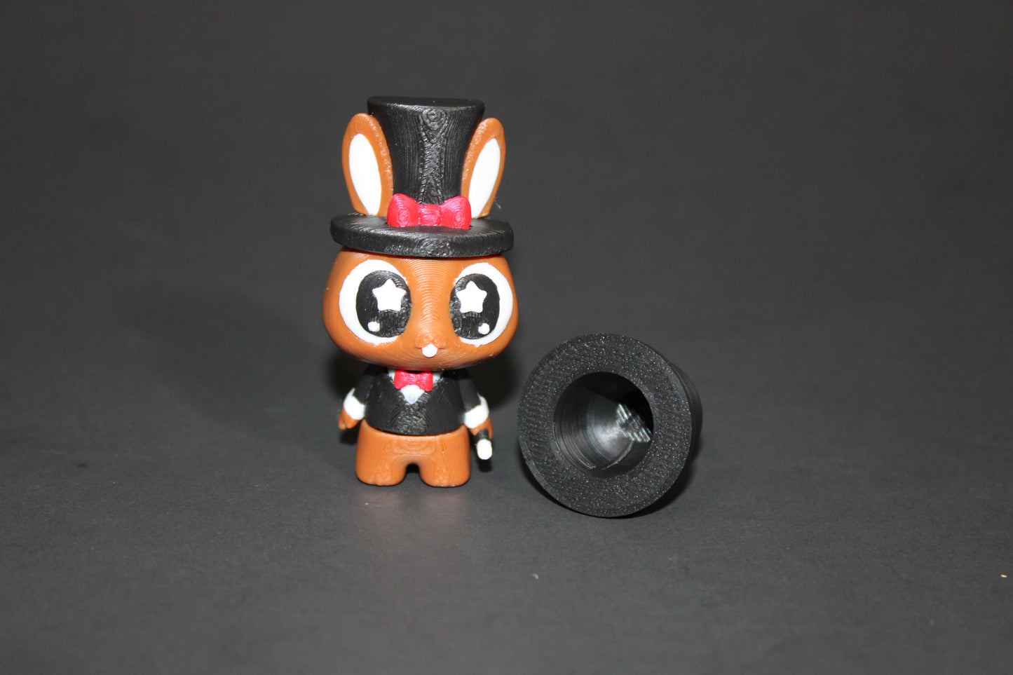 3D Printed Flexi Magician Bunny with Hat or Wizard Bunny 2.5" tall