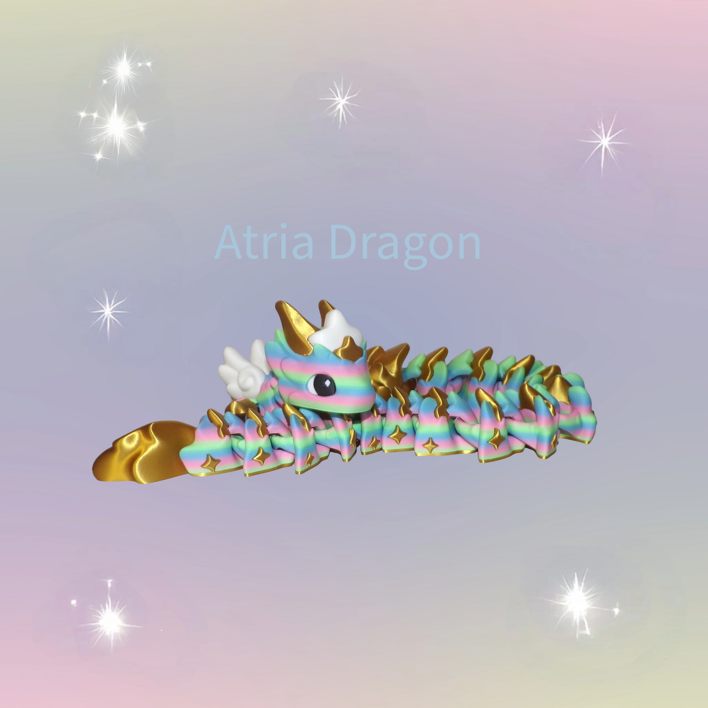 Atria Dragon Articulated 3d Printed Figurine - Wonderland 3D Printing