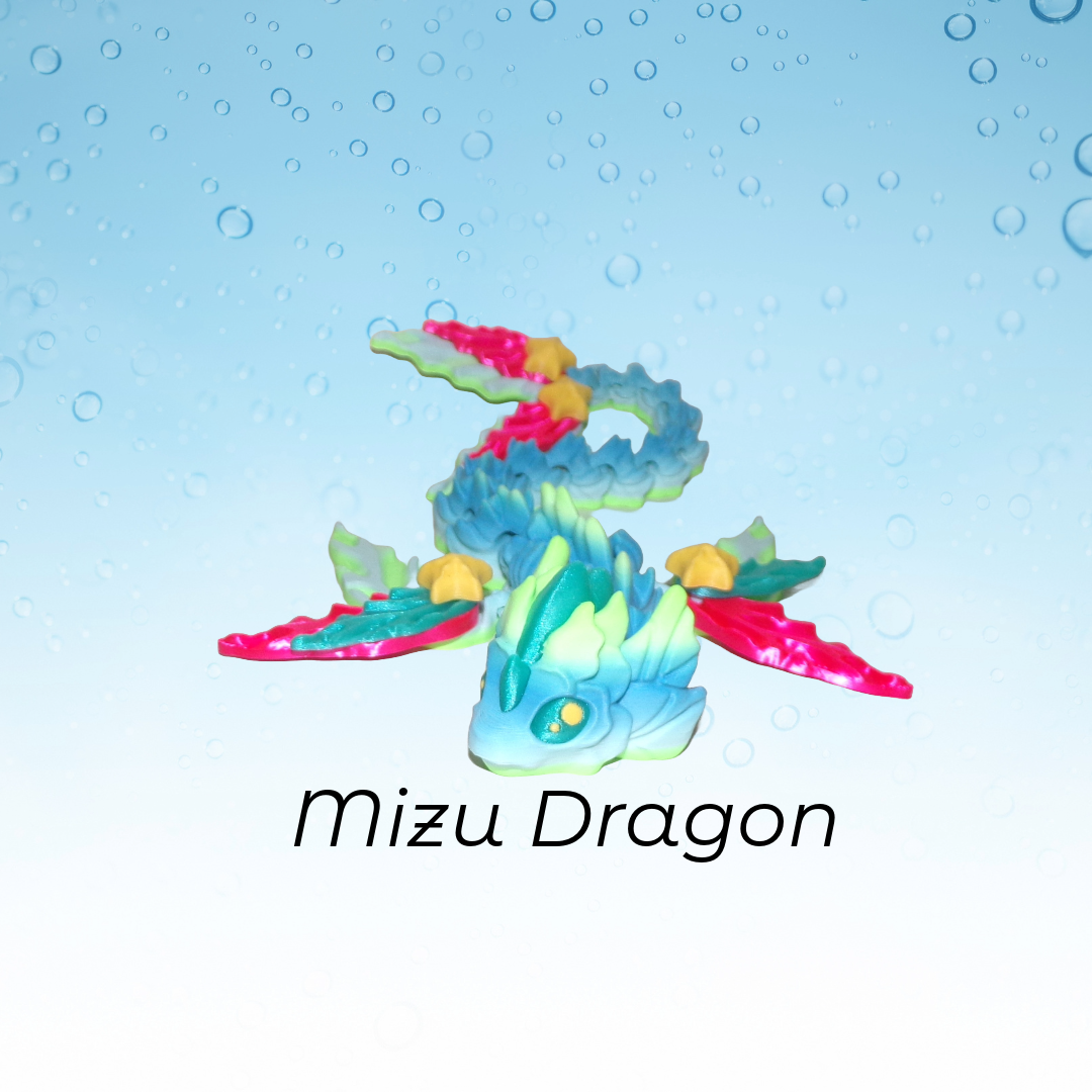 Mizu Dragon Articulated 3d Printed Figurine - Wonderland 3D Printing