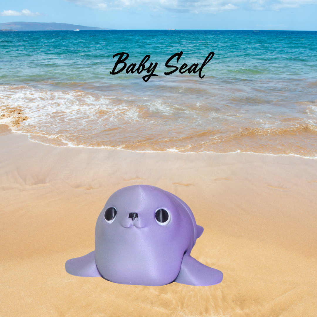 Baby Seal Articulated 3d Printed Figurine - Wonderland 3D Printing