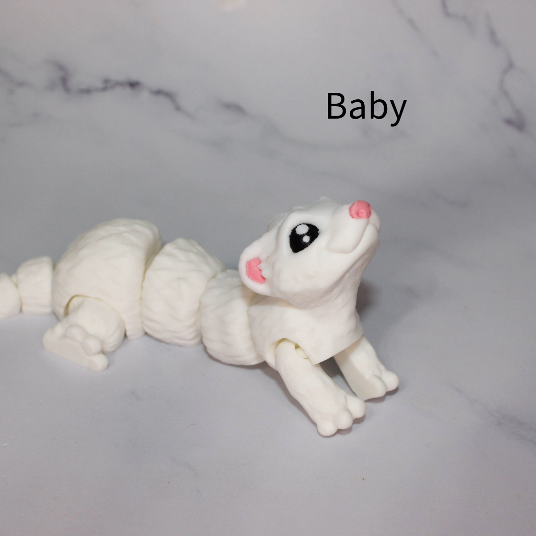 Ferret or Baby Ferret 3D Printed Articulated Figurine