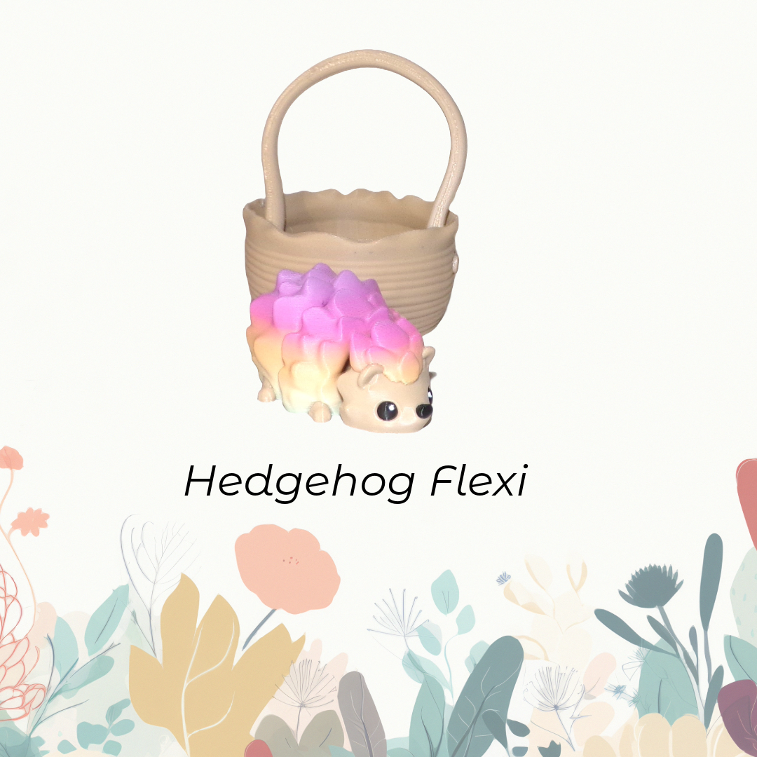 Hedgehog with Basket Articulated 3d Printed Figurine - Wonderland 3D Printing