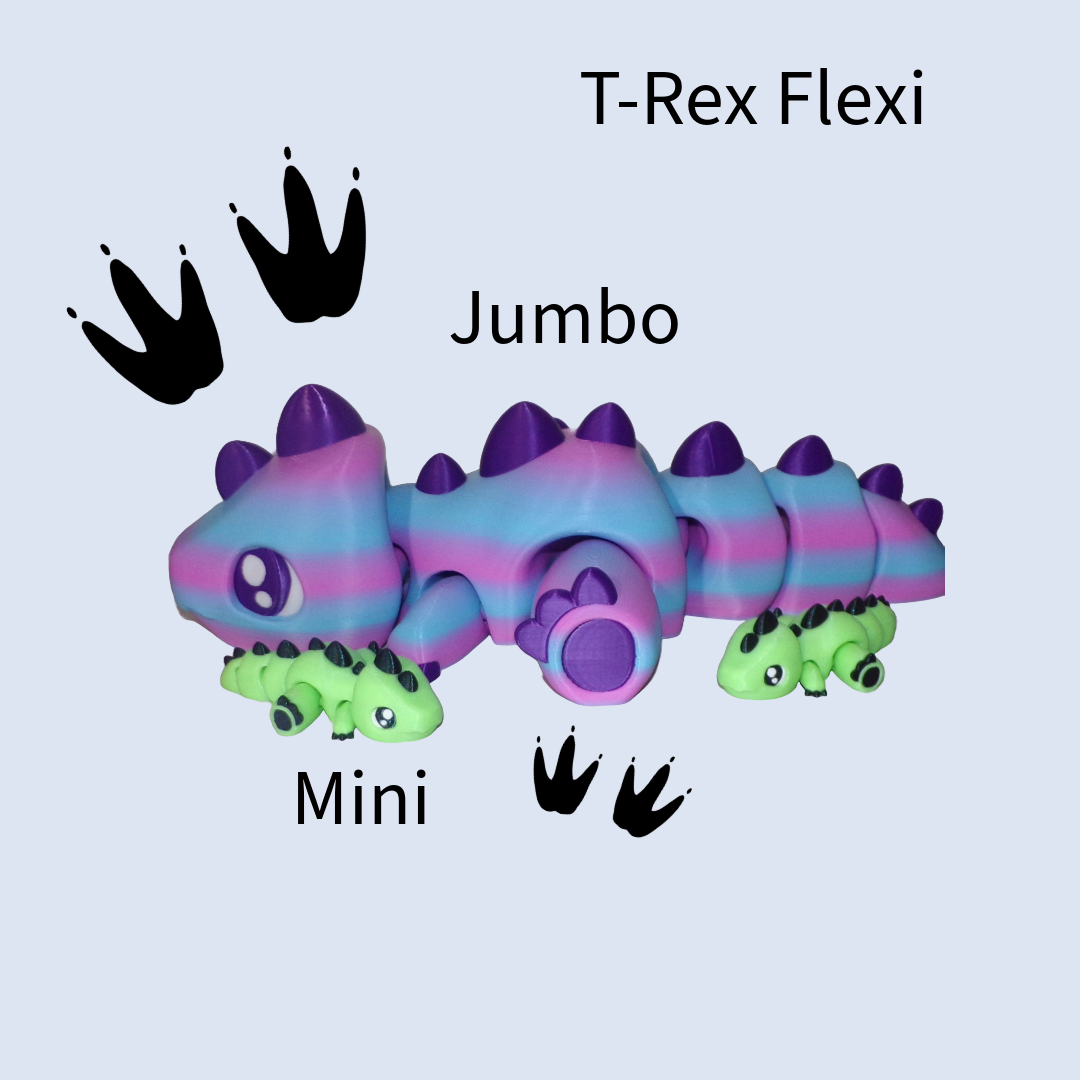 T-Rex Flexi Articulated 3d Printed Figurine - Wonderland 3D Printing