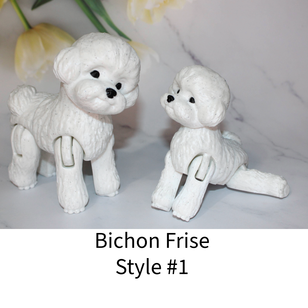 Bichon Frise 3D Printed Articulated Figurine - Wonderland 3D Printing