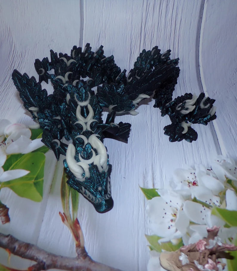Lunar Dragon: 3D Printed Articulated Fidget Toy - Wonderland 3D Printing