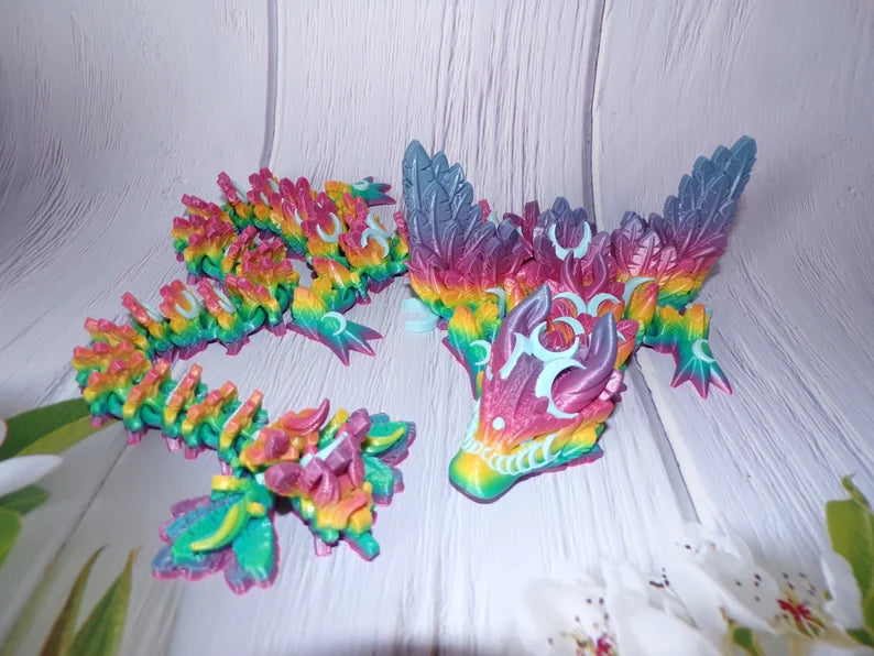 Lunar Dragon: 3D Printed Articulated Fidget Toy - Wonderland 3D Printing