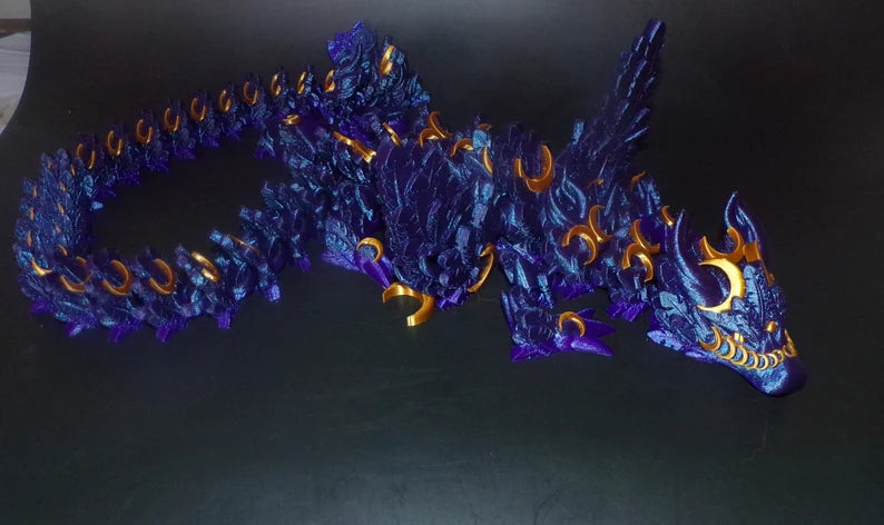 Lunar Dragon: 3D Printed Articulated Fidget Toy - Wonderland 3D Printing
