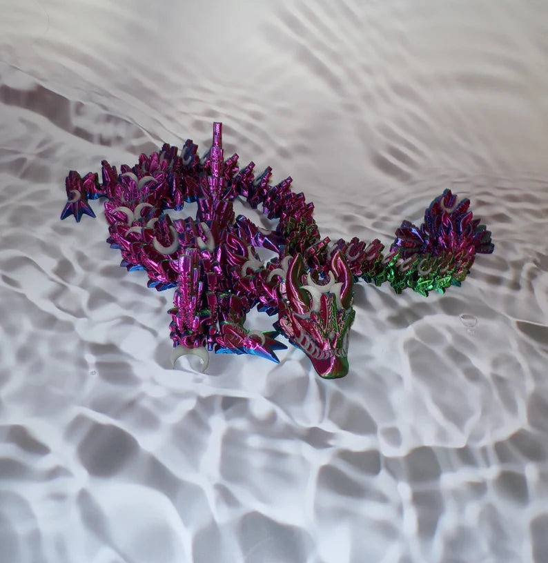 Lunar Dragon: 3D Printed Articulated Fidget Toy - Wonderland 3D Printing