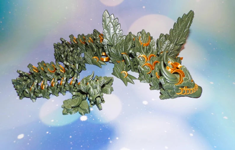 Lunar Dragon: 3D Printed Articulated Fidget Toy - Wonderland 3D Printing