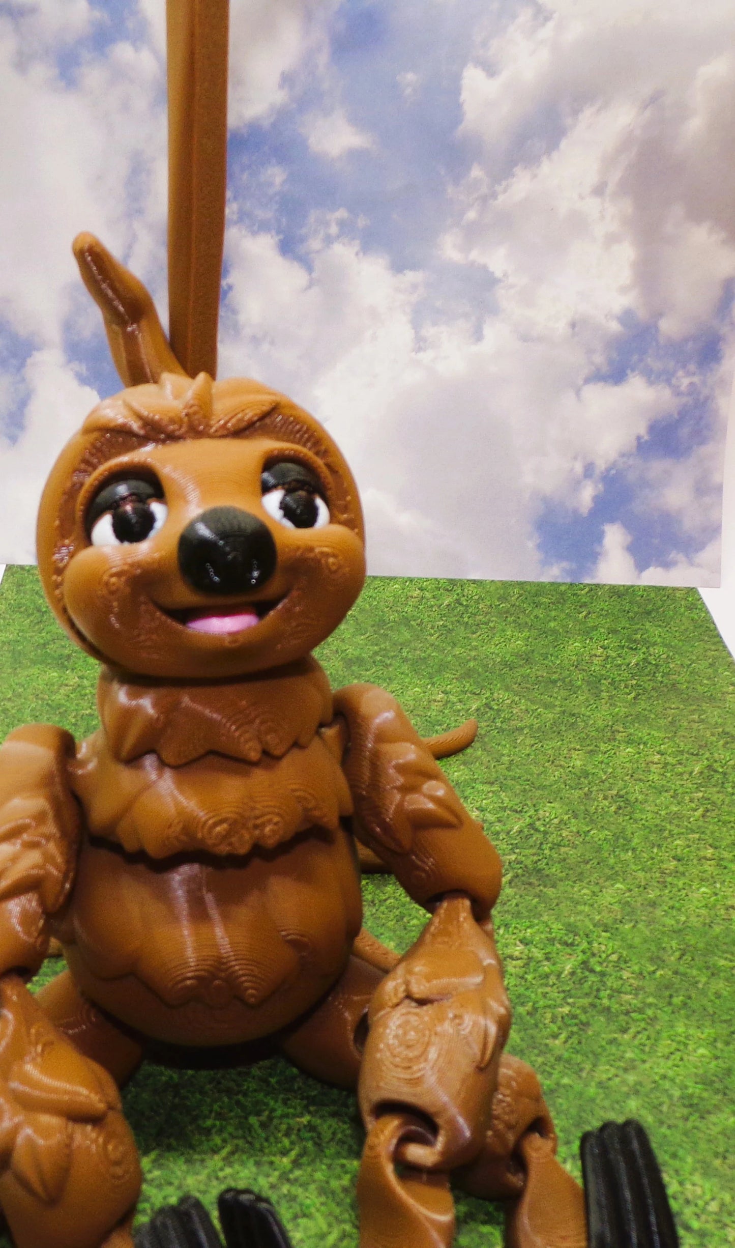 Sloth:3D Printed Articulated Sloth with Tree - Wonderland 3D Printing