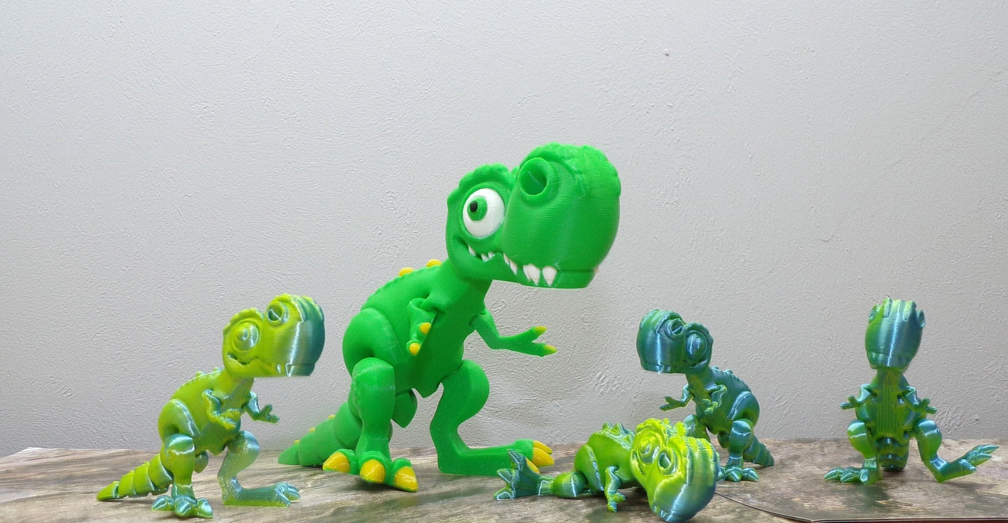 Cute T-Rex: 3D Printed, Articulated - Wonderland 3D Printing