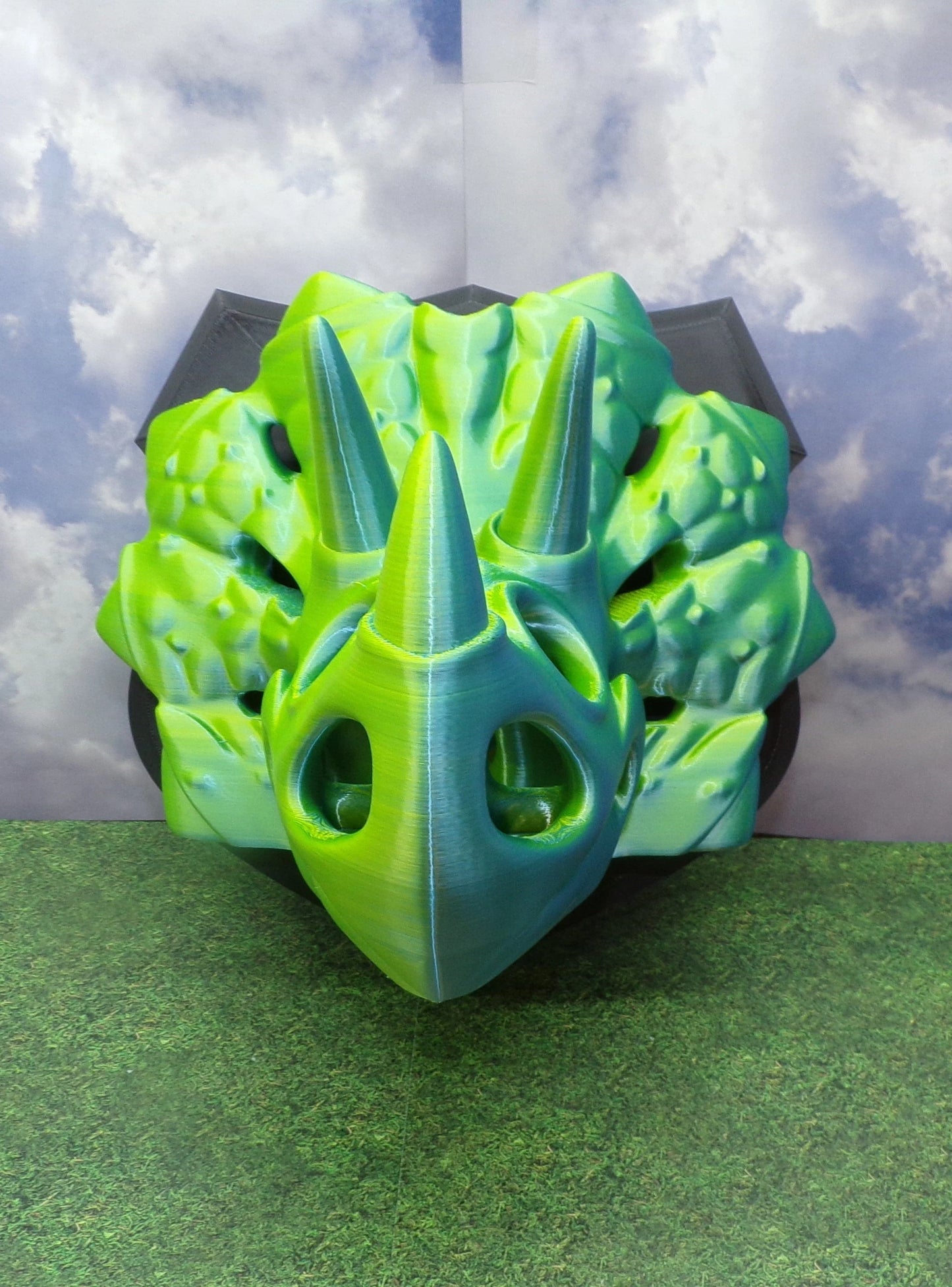 Triceratops Wall Plaque: 3D Printed Headset Holder - Wonderland 3D Printing