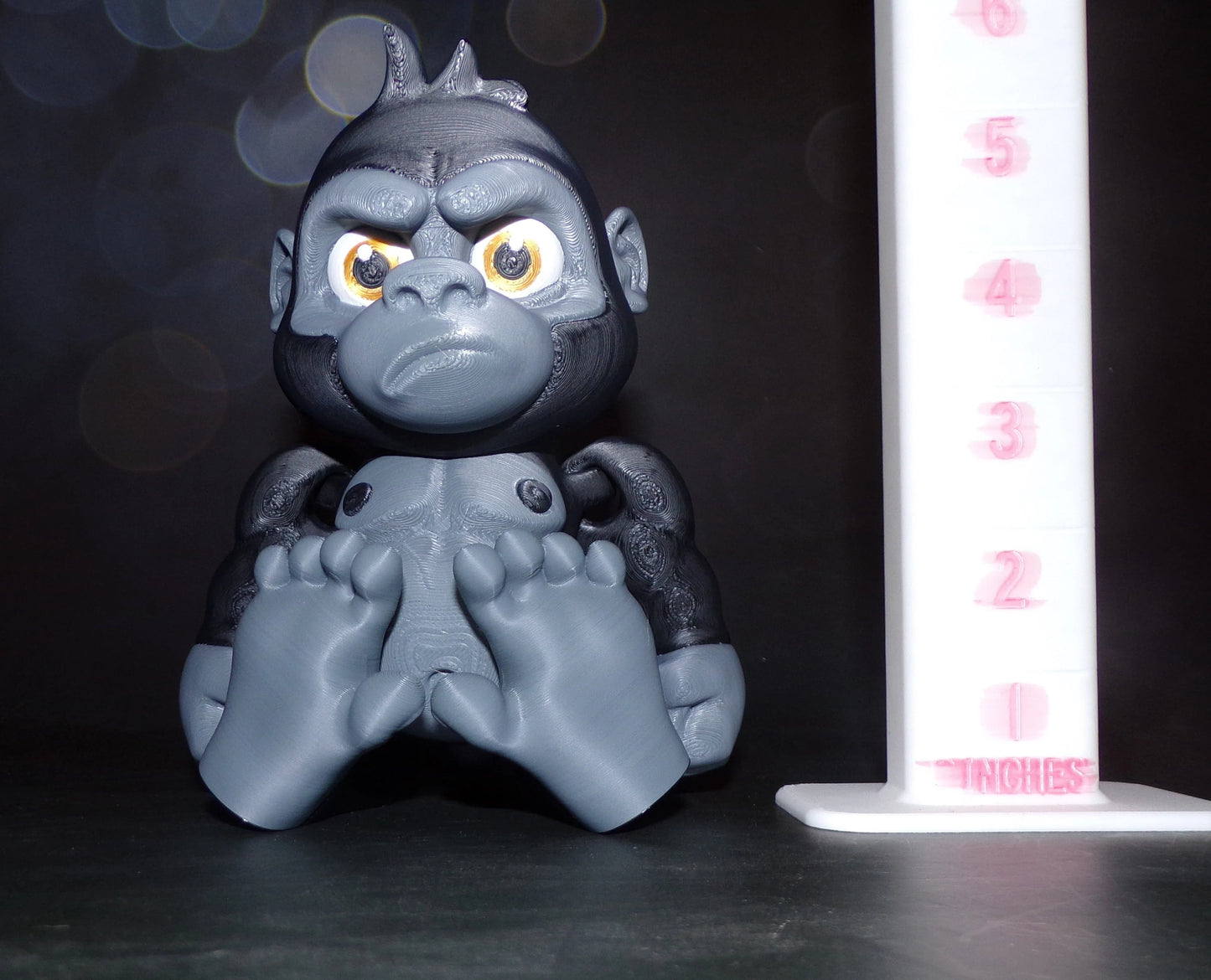 Gorilla:3D Printed Fully Articulated Flexi Fidget - Wonderland 3D Printing
