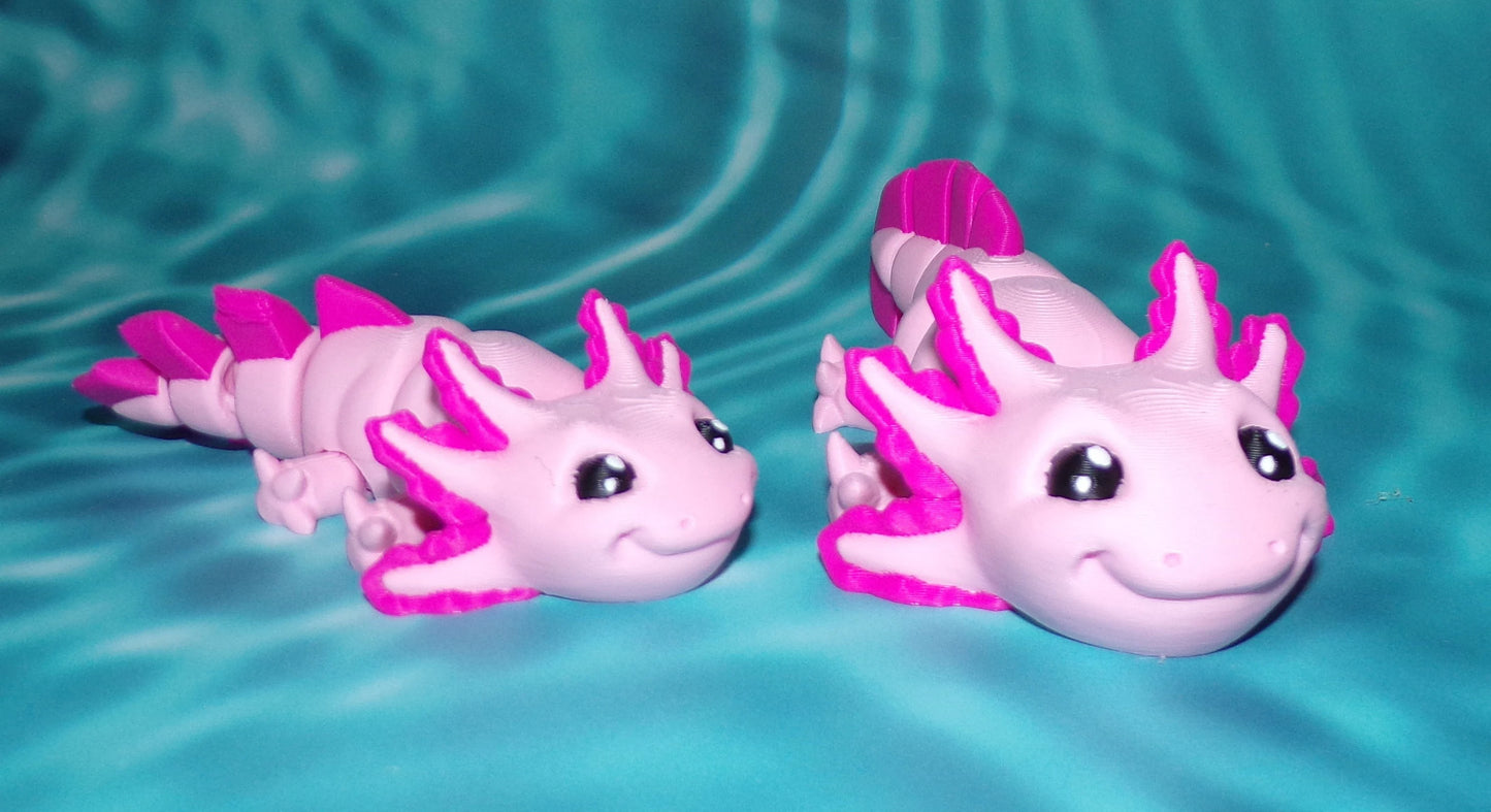 Baby Axolotl 3D Printed Articulated Figurine - Wonderland 3D Printing