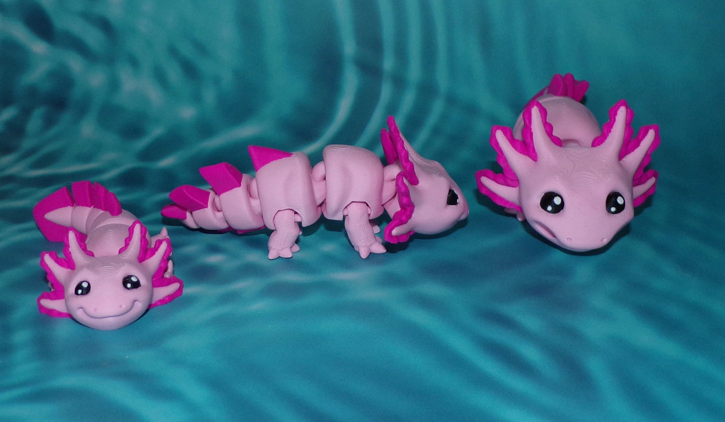 Baby Axolotl 3D Printed Articulated Figurine - Wonderland 3D Printing