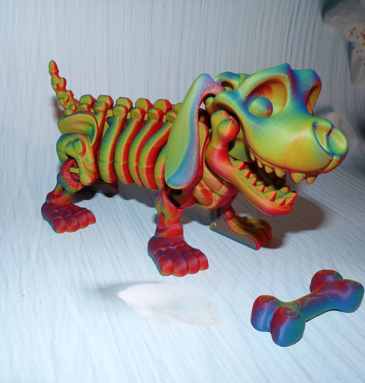 Dachshund Skeleton Dog:3D Printed, Fully Articulated Dachshund - Wonderland 3D Printing
