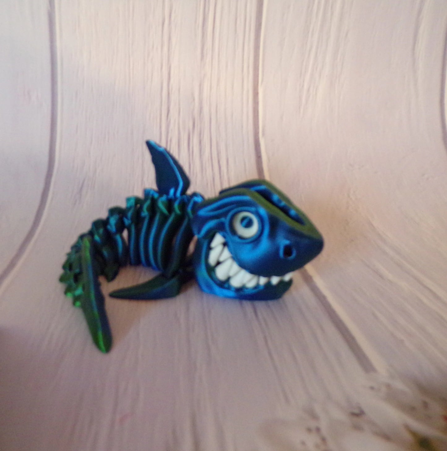 Skeleton Shark 3D Printed Articulated Figurine - Wonderland 3D Printing